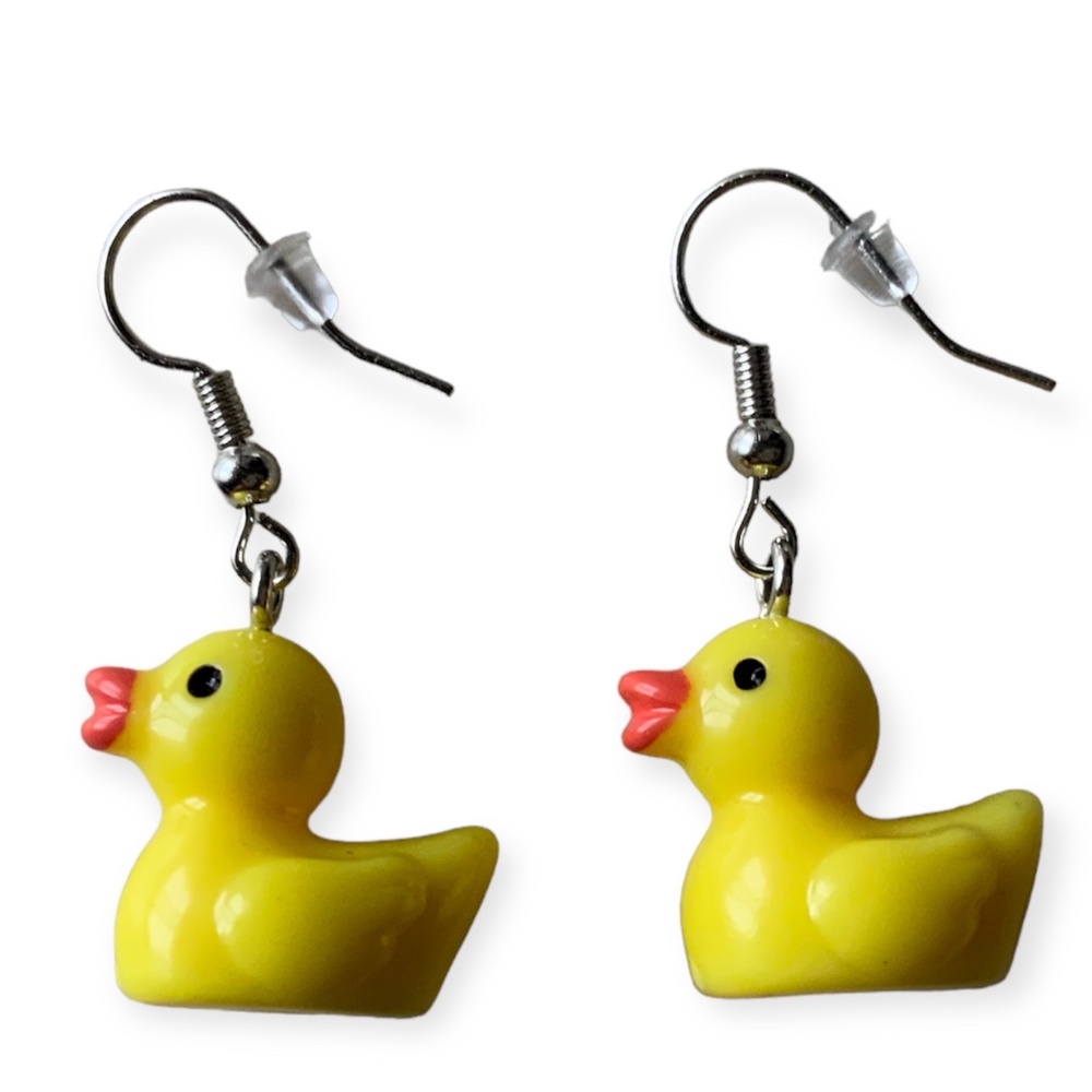 Japanese Anime Yellow T-shirt size 3XL (fits XL) & Handmade Duck Earrings - Picture 10 of 16